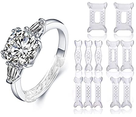 12 pcs Ring Size Adjuster, Invisible Ring Size Adjuster for Loose Rings Fit Any Rings Guard Spacer