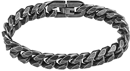 flintronic Armkette Herren Edelstahl, Herren Armband Panzerkette für Männer/Jungen, Schwer Glieder Link Armband, Armreif Hip Hop Rapper Modeschmuck 10mm Breit/21CM Lang