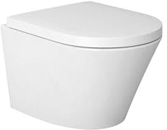 BERNSTEIN Spülrandloses WC 1080R - Platzsparendes Design (47,5 x 36 x 36 cm) - Inkl. SoftClose-Sitz, Tiefspül-WC mit Nano-Beschichtung, Weiß - Normgerechte Ausführung - Hochwertige Sanitärkeramik