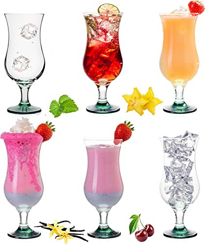 PLATINUX Cocktailgläser 400ml (max. 470ml) aus Glas mit Ombré Effekt Grün Set 6-Teilig Longdrinkgläser Hurricanegläser