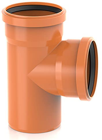 AUPROTEC KG Rohr Abzweig DN 125/125 Kanalrohr Abwasserrohr T-Stück 87,5° 1 Stück