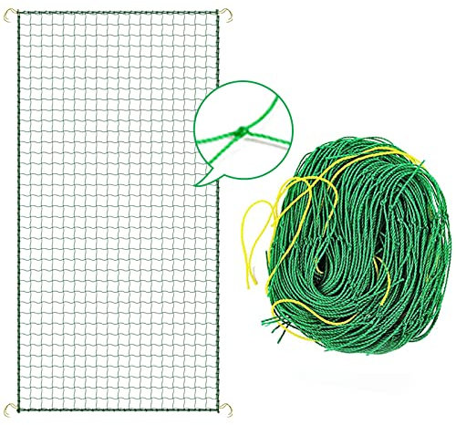 jiuzcare Filet à Plantes Grimpantes 1.8 * 5M Treillis Jardin Filet Support Plante Grimpante Filet PotagerTreillis Jardin Filet avec Grande Mailles Filet à Ramer pour Récolte Concombres, Tomate [Vert]