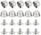 sourcing map 10Stk 12x7mm Nietbolzen Schraube Rückseite flach hohl Füße Bolzenspitze für Leder DIY Silberton