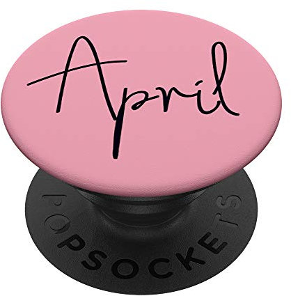 Nom d'avril personnalisé de la fille sur rose - Avril PopSockets PopGrip Interchangeable