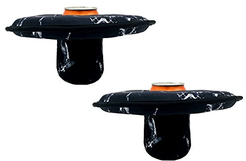 KOSTOO Lot de 2 sous-verres flottants en néoprène de grande taille pour piscine, fête aquatique, convient aux canettes/bouteilles minces et canettes/bouteilles à large goulot (noir), 22,9 x 9,9 cm