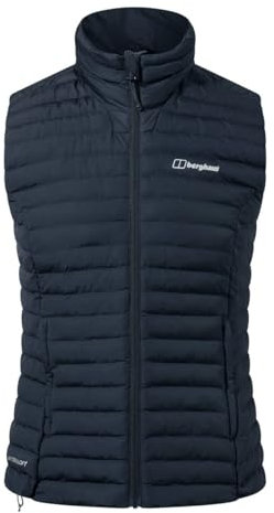 Berghaus Women's Nula Micro Synthetic Insulated Padded Vest Gilet Body Warmer | Water Repellent | Lightweight, Black/Black, 12