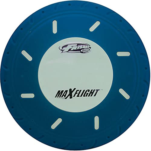 Wham-O Frisbee Max Flight Glow Blue - nachtleuchtende Wurfscheibe, Outdoor, Strand Gadget, Spiele für draussen, Kinder und Erwachsene, Gewicht: 160g, Durchmesser: 22cm, Disc ab 5 Jahre
