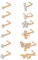 Incaton Nasenstecker 18G Nasenpiercing Edelstahl Nasenring Piercing Nase Piercing Schmuck für Damen Herren CZ Libelle Biene Schlange Blume