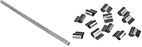 Windhager Aluminium Insektenschutz Fliegengitter Gewebe Alu-Gitter, robust, widerstandsfähig, Silber, 100 x 120 cm, 03622 & Edelstahl Befestigungsklammern, 12 Stück, Z19, 03779, 1x1,5x1,7 cm