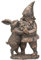 Pacific Giftware Gartenzwerg Tanzt mit Hase | Deko Figur Garten Zwerg bronzefarben