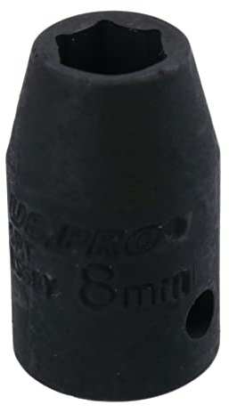 8mm 3/8in Drive Shallow Stubby Metric Impacted Socket 6 Sided Single Hex