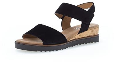 Gabor Damen Keilsandalen, Frauen Sandalen,Moderate Mehrweite (G),Strandschuhe,Keilsandaletten,Keilabsatz,schwarz(Kork/schw),40 EU / 6.5 UK