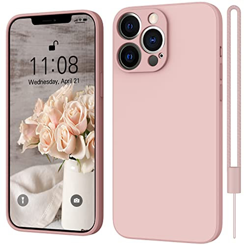 WXX Silicone Ultra Slim Case for iPhone 14 Pro, Camera Protection, Soft Gel Cover, Anti-Scratch, Pink