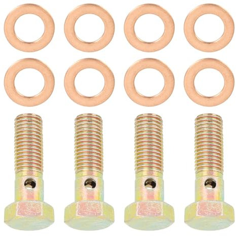 MACHSWON Auto 4 Sets 30 mm M8 x 1,0 mm metrisches Gewinde Banjo Bolzen Bremse Fitting Adapter mit M8 Unterlegscheiben