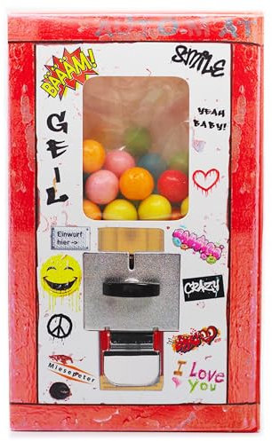 Retro Kaugummiautomaten-Schachtel - Süßigkeiten Box mit nostalgie Süßigkeiten von früher | Retro Süßigkeiten aus der Kindheit | Retro Geschenk - Weihnachten, Geburtstag (Classic, Kaugummi-Kugeln)