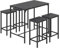 ReseeZac Mesa de Bar con 4 Sillas de Bar,Juego de Comedor de Cocina,Juego de Mesa de Bar y Taburete de Bar,para Cocina Comedor Sala de Estar Taberna,Patrón de Mármol Negro,Mesa de Bar 100x60x90 CM