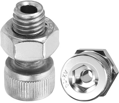 PATIKIL M10x20mm Esagono Vite Cilindrica 2Set Cilindrico Cavo Bullone Dado Kit Lampada Filettatura Viti Attraverso Foro Dispositivi Fissaggio 304 Acciaio Inossidabile