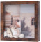 Muzilife 3D Bilderrahmen zum Befüllen mit Glasscheibe 20x20 cm-Tiefer Holz Rahmen, Objektrahmen Shadow Box, als Geschenk für Familie Freunde, Fotos Erinnerungsbox (Dunkelbraun, 20x20cm)