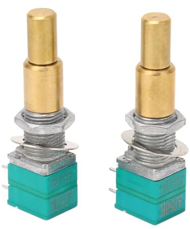 2PCS Guitar Potentiometers, Shaft Long Audio Taper Guitar Potentiometers Sound Taper Potentiometer for Bass Accessories