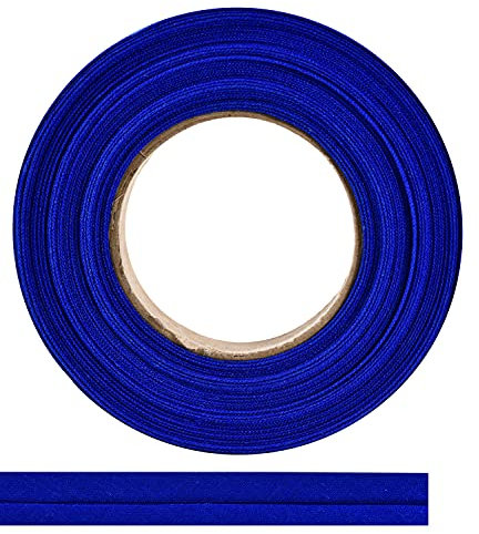 ME:NaMa Schrägband aus 100% Baumwolle - 10 m x 20 mm (gefalzt) - Hochwertiges Einfassband, Baumwollband, Schrägband - Ideal zum DIY-Nähen - In Belgien hergestellt, auf Einer Rolle (Dunkelblau)