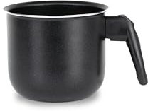Zanetti, Hervidor de leche de aluminio, línea Jumbo, cacerola para leche de 12 cm de diámetro, mango ergonómico, color negro, fabricado en Italia