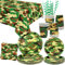 Fournitures de Fête Camouflage - Vaisselle Militaire pour Garçon - Assiettes, Tasses, Serviettes, Nappes, Pailles - Thème Chasse