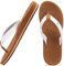 ONCAI Tongs Femme Mode Orthopédique Cuir Soutien Arche Yoga Mat Eté Plage Sandales Thong Femme en Caoutchouc Flip Flops piscine chaussures Douche Antidérapante Semel Blanc/kaki Taille 38.5