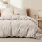 BEDSURE Bettwäsche 155X220 Baumwolle Beige - Bettwäsche-Sets 155 x 220 cm Bettbezug 3teilig mit 2 Kissenbezüge 80x80 cm, Oeko-TEX Bedding Natur mit Reißverschluss