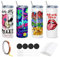 Cafultgo Set von 4 Sublimation Blanks Skinny Tumbler 20 OZ White Straight Bulk Edelstahl Tumbler, mit Deckel und Stroh, Schrumpffolie, einzeln verpackt, hitzebeständiges Band, Blank White