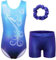ZNYUNE Gymnastikanzug Hose mädchen Turnanzug Ärmellos/Langarm turnkleidung mädchen Gymnastik Tumbling Tanz Hose KHB275 Blue 8A