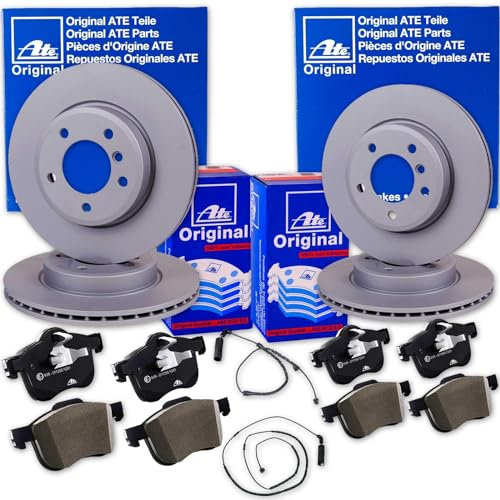 ATE Bremsscheiben + Beläge vorne + hinten passend für 3er E46 330i/330d