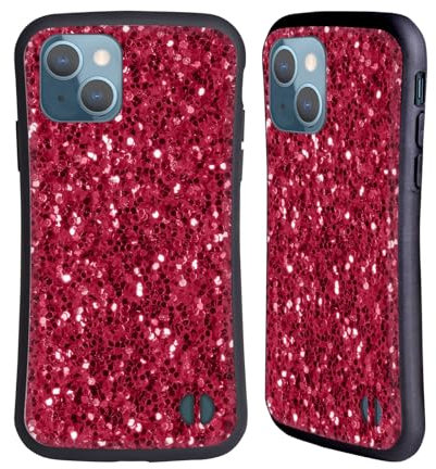 Head Case Designs Licenza Ufficiale PLdesign Rosso Rosa Scuro Stampe Sparkle Custodia Cover Ibrida Compatibile con Apple iPhone 13