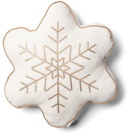 Riviera Maison Dekokissen Weiß, Polsterkissen Weihnachten, dekorative kissen Weihnachten - Wonderful Snowflake Schneeblock-Kissen - Polyester - (LxBxH) 55x8x50