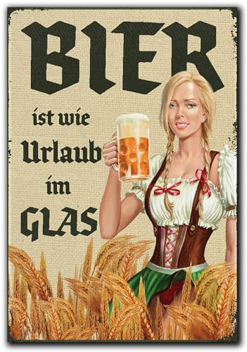 LANOLU Kühlschrankmagnete lustig- Bier ist wie Urlaub im Glas- Geschenke für Bierliebhaber- lustige Magnete mit Sprüchen und witzigen Motiven 8x5,5cm