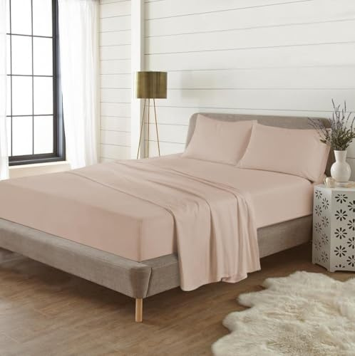 Kampala Hill Flannelette Plain Dye Brushed Cotton Double 16 Deep Fitted Sheet Latte