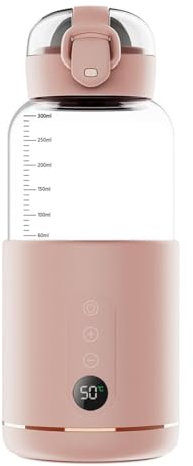Générique Chauffe-Eau portatif,Chauffe-Eau Portable pour Formule bébé Capacité de 300 ML,Chauffe biberon Nomade sans Fil,Facile à Transporter et adapté aux Voyages