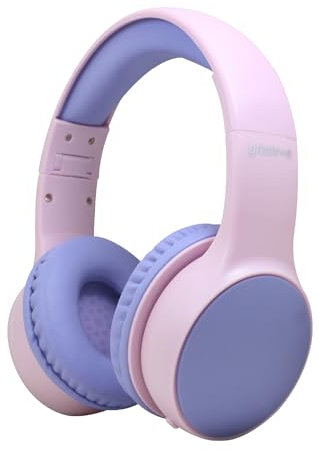 groov e KIDZ Wireless Bluetooth Headphones for Kids - Over the Ear Headphone with a Volume Limiter Switch, Adjustable Headband, & 20Hrs Audio Playback - 3.5mm Audio Jack - Pink
