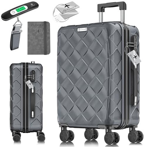 KESSER® Reisekoffer 55L Koffer Handgepäck ABS Hartschalenkoffer mit Zahlenschloss, Kofferwaage & Reisebrieftasche 360° Rollen | Rollkoffer für Business & Reise Trolley mit Teleskopstange & Tragegriff