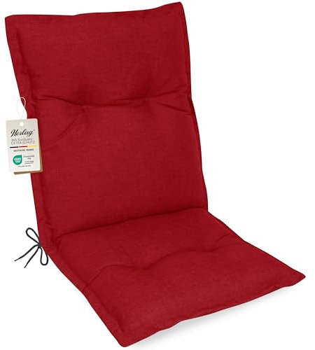 Herlag Niedriglehner-Gartenstuhlauflage AVA Sun-Guard 103x50x9cm | Extra Dicke Sitzauflage 9 cm | Niederlehner-Polsterauflage mit Deluxe-Komfort | Öko Tex 100 | 1 Polster | Rot
