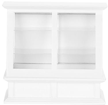 Vaguelly Miniatur Glasvitrine Für Puppenhäuser Kreatives Mini-Cabinet Für Dekoration Und Spielszene Romantisches Design Mit Schiebetüren Für Kleine Räume