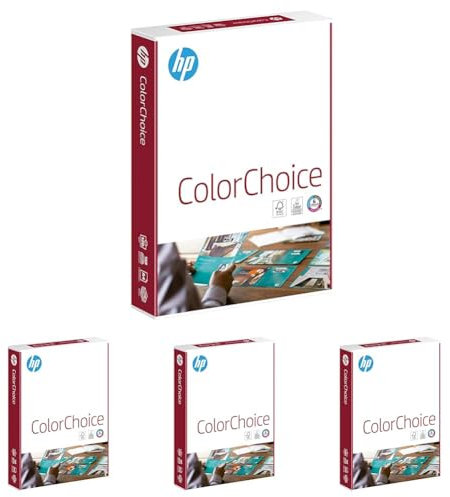 HP Farblaserpapier, Druckerpapier Color-Choice Chp 753: 120 g/m², DIN-A4, 250 Blatt, Extraglatt, weiß (Packung mit 4)