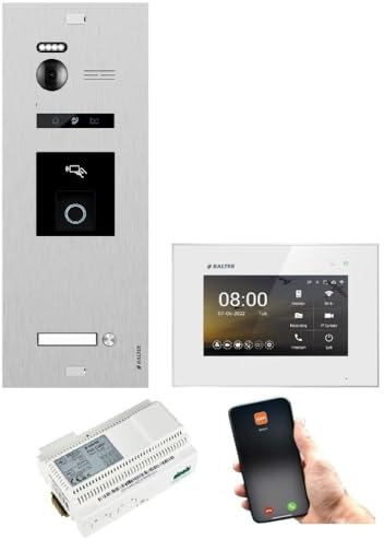 BALTER EVO HD RFID/FINGERPRINT Video Türsprechanlage Silbe 1FAM 1WiFi Monitor WS