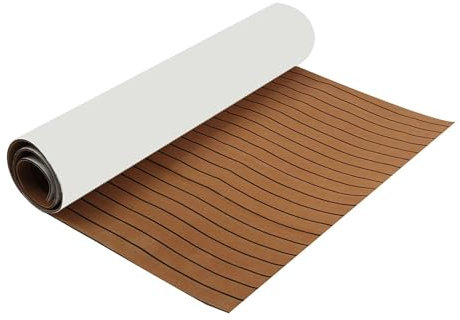 WJIAYAO Boat Flooring Mat 2400x1200x6mm Self-Adhesive Faux Teak Boat Decking Sheet EVA Foam Marine Flooring Boat Deck Sheet Floor Mat Accessories