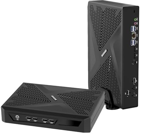 BASOARO Mini Gaming PC, Mini Desktop Computer Win 11 Pro Core i5-12450H, RTX 3050 6GB GDDR6, 64GB DDR4 RAM 1TB NVME SSD 2TB HDD, 8K Quad Display Kleiner Spiele PC, WiFi6, BT5.2, 2HD, 2DP, 8USB