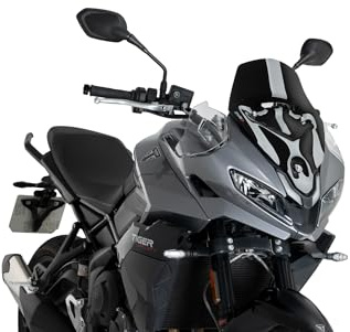 Puig 22522N Sport Windscreen, made of high-impact acrylic with aerodynamic design, rounded edges, TÜV approved and easy installation with original screws, Black