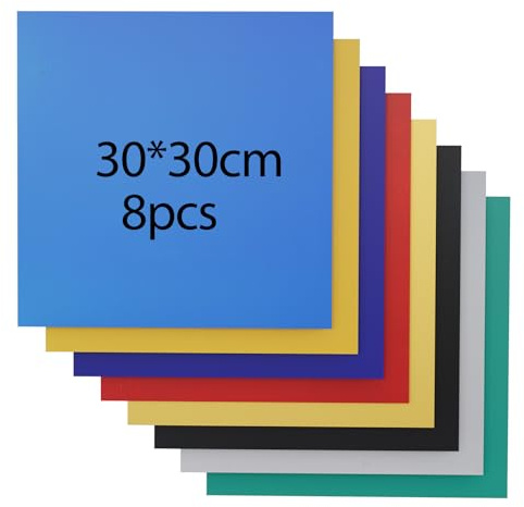 8 Stück Farbenfrohes Sperrholz Ohne Lackierung, 30x30 cm Blankes Sperrholz 3 mm Dick Lasergraviert Und -Geschnitten, Unbehandelte Holzplatten, Für Diy-3D-Modelle, Geschenkartikel (Bunt)