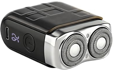 Rasoir Électrique pour Homme - Portable Sans Fil Rechargeable avec Double Lame et Écran LED,Rasoir Sans Fil Étanche - Voyage Maison Bureau Salle de Sport Douche Quotidienne Cadeau