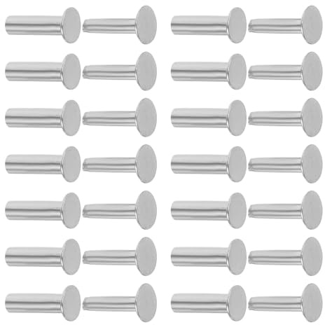 50 Paar Messergriffnieten aus Edelstahl, 4mm X 1, 8cm, Silber | Verriegelungsnieten mit Sicherer Verbindung, für Reparaturen und Selbstgemacht Messerbau, Stabile Ausführung