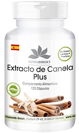 Zimt Extrakt Plus - mit 200μg Chrom und 10mg Zink pro Kapsel - 120 Kapseln - schluckfreundlich - Hochkonzentriert | HERBADIREKT by Warnke Vitalstoffe - Deutsche Apothekenqualität