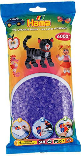Hama 205-74 Midi Bügelperlen 6000 STK. Transparent-Flieder